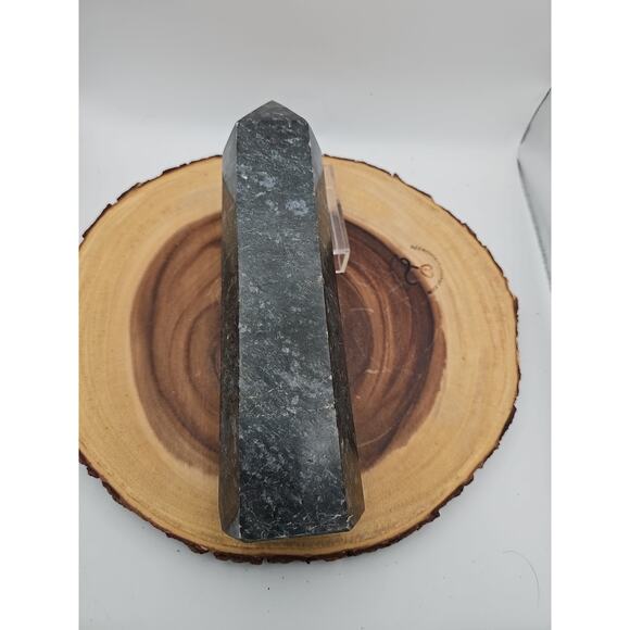 4.3lb Arfvedsonite Garnet Blue Flashes Crystal Point Tower Polished - Picture 7 of 7